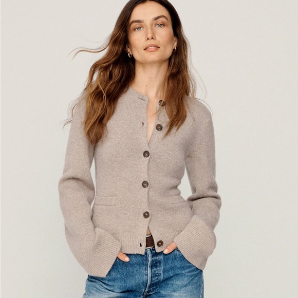 NWT Jenni Kayne Cooper Cardigan in Taupe - Picture 1 of 9